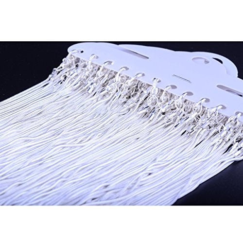 Cmidy Snake Chain Necklace White Brightening 24pcs 925 Silver Plated 1.2mm DIY Shining Link with Lobster Clasps for Jewelry Making (24inch, Shining White Brightening) - Image 3