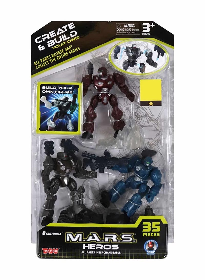 شخصيات أكشن صنمان M.A.R.S. هيروز: داركبيت، فروستي وبلاستر (3 قطع)