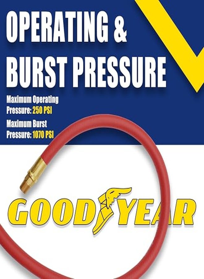 GoodYear 6' x 3/8" Lead-In Rubber Air Hose,Red - Image 4