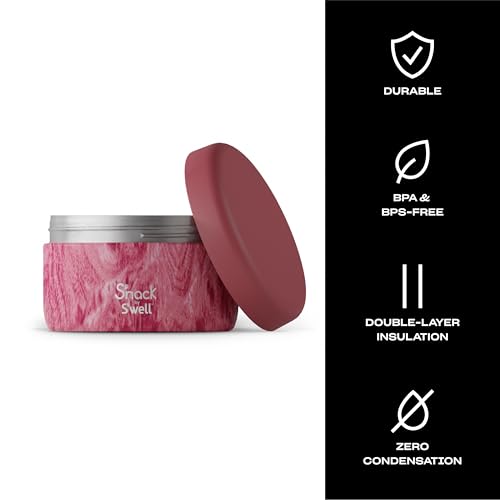 S'well حاوية طعام من ستينلس ستيل S'well S'nack، 10 أونص، روز أربور، أطباق معزولة مزدوجة الطبقة، خالية من BPA - Image 3