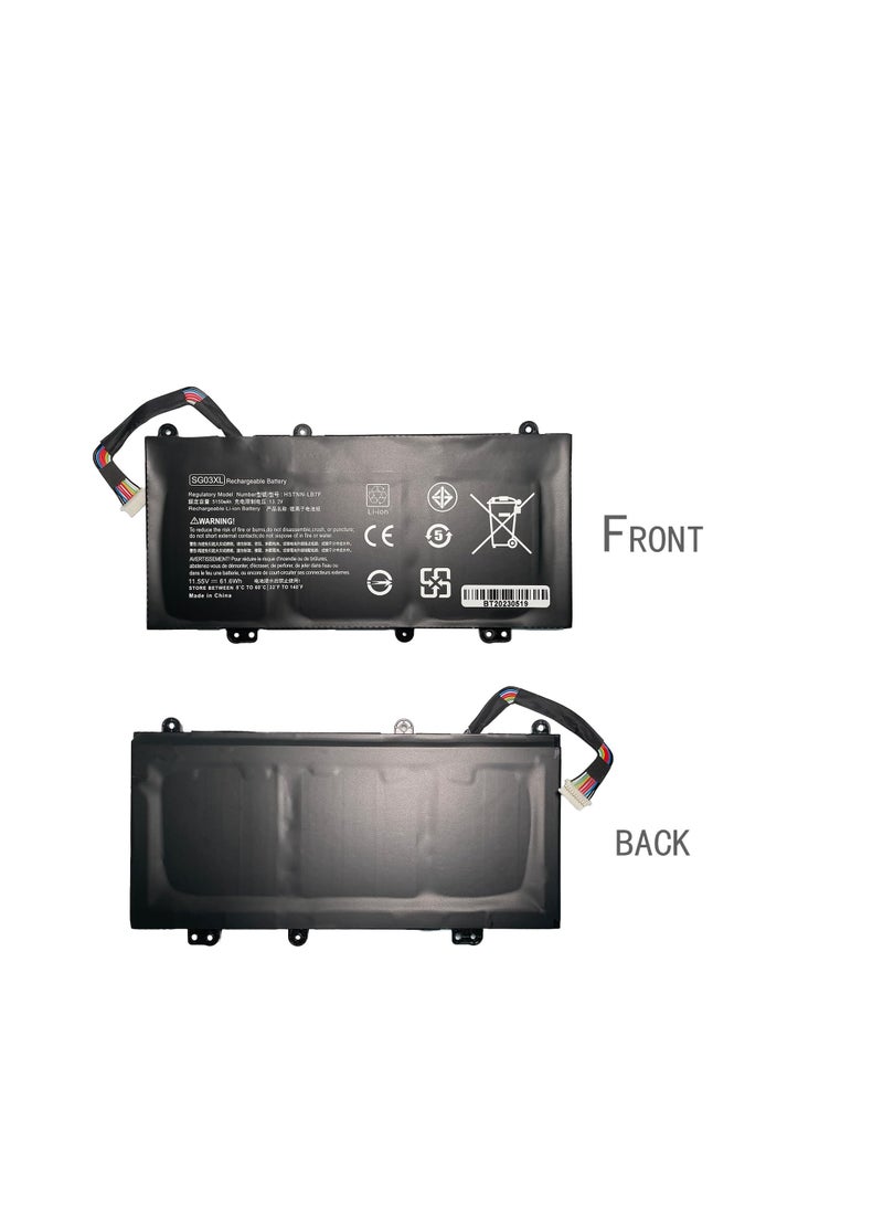 Terabyte بديل بطارية الكمبيوتر المحمول SG03XL SGO3XL SG03061XL لجهاز HP Envy 17-U000 M7-U000 17-U275CL U177CL U273CL U163CL U175NR U153NR U110NR U011NR U108CA M7-U109DX U009DX 17T-U000 (11.55V 5150mAh 61.6Wh) - Image 4