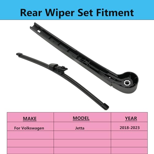 DAZOM Rear Wiper Blade Arm Set Replacement for Volkswagen Atlas 2018-2023 Back Glass Wipers, Factory OE Style Rear Windshield Wiper Arm & Wiper Blade 3CN-955-707-03C - Image 2
