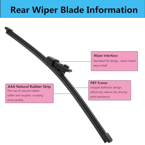 DAZOM Rear Wiper Blade Arm Set Replacement for Volkswagen Atlas 2018-2023 Back Glass Wipers, Factory OE Style Rear Windshield Wiper Arm & Wiper Blade 3CN-955-707-03C - Image 3
