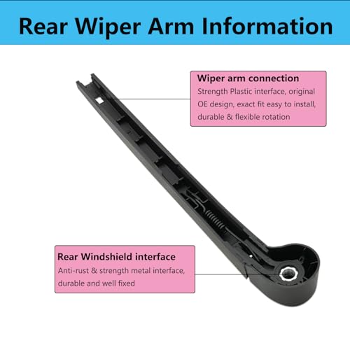 DAZOM Rear Wiper Blade Arm Set Replacement for Volkswagen Atlas 2018-2023 Back Glass Wipers, Factory OE Style Rear Windshield Wiper Arm & Wiper Blade 3CN-955-707-03C - Image 4