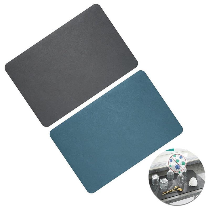 Chavda Grey Dish Drying mat for Kitchen Water Absorbent mat Drying mat for Kitchen Utensils Large Dry mat for Kitchen Utensils Drying mat Water Absorbent mats for Kitchen Items 60x40cm Grey1 pcs - Image 5