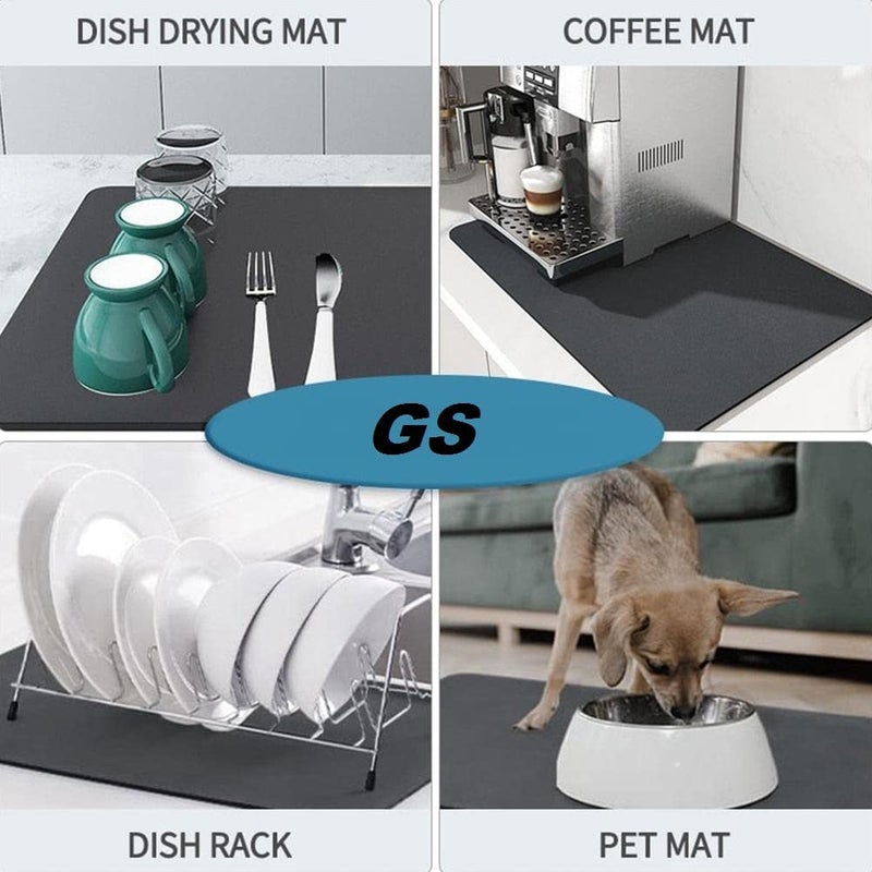 Chavda Grey Dish Drying mat for Kitchen Water Absorbent mat Drying mat for Kitchen Utensils Large Dry mat for Kitchen Utensils Drying mat Water Absorbent mats for Kitchen Items 60x40cm Grey1 pcs - Image 4