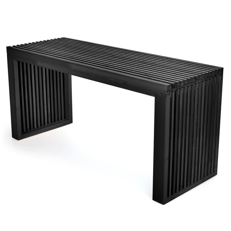 APRTAT Bamboo Dining Bench, 35 inch Farmhouse Decor Indoor Kitchen Table Bench, Entryway Shoe Rack Bench Solid Bamboo Benches for Living Room, Hallway, Bedroom, Bathroom - Image 1