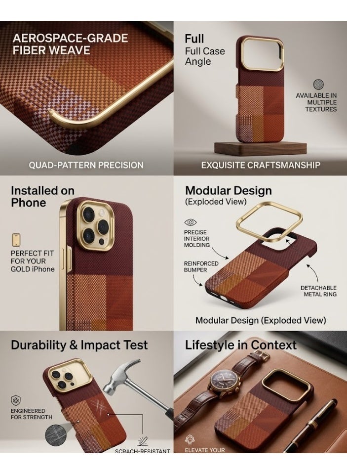 جراب iPhone 17 Pro Max بتصميم كيفلر، جراب Magsafe فائق النحافة من ألياف الكربون، غطاء حماية متين للغاية من ألياف الأراميد ذات الجودة العسكرية - Image 2