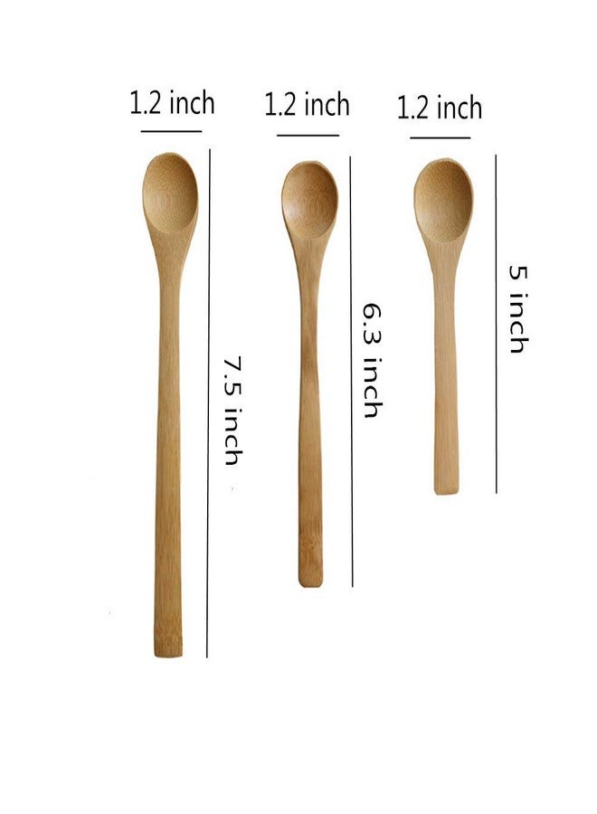 Erewa Small Bamboo Spoons Set, Six Multi-size Soup Spoons, Mini Tasting Teaspoons for Coffee, Tea, Jam, Herbs, Salts and Desserts - Image 2
