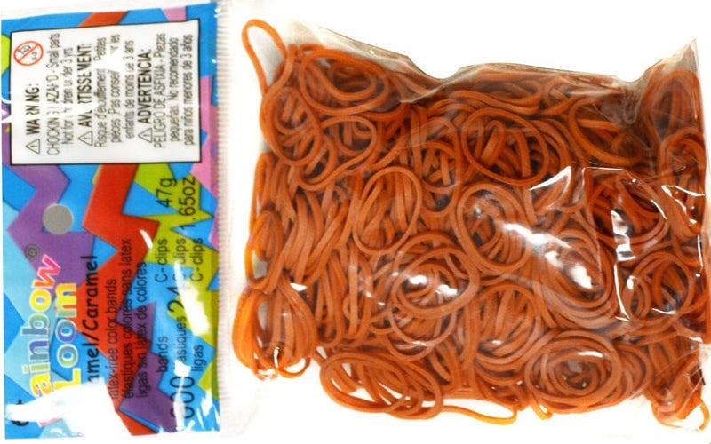 راينبو لووم أشرطة مطاطية بلون كراميل من Rainbow Loom مع 24 مشبك من نوع C (عدد 600) - Image 1