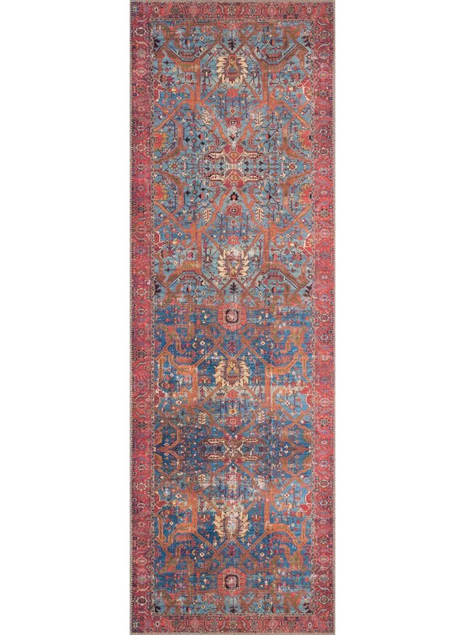 Loloi سجادة منطقة II لورين زرقاء/حمراء 7'-6" x 9'-6" - Image 5