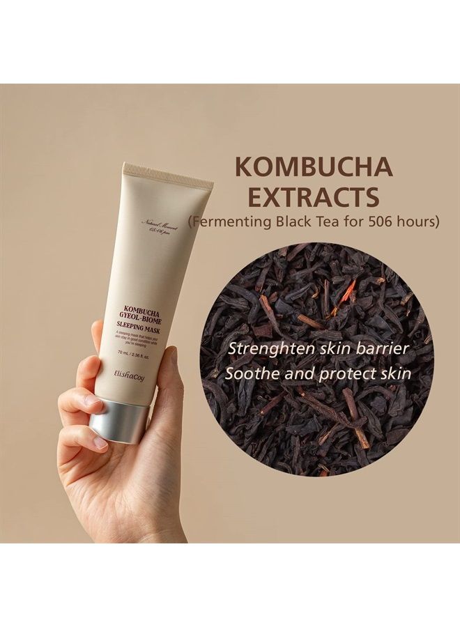 elishacoy Kombucha Gyeol Biome Sleeping Mask - Kombucha Overnight Face Mask - Mild Exfoliating with LHA - Strengthen Skin Barrier and Anti-Aging Sleeping Skin Care - Evens Skin Tone - 2.37 fl.oz. - Image 2
