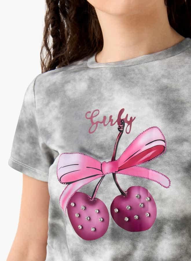 2Xtremz Graphic Print Crew Neck T-shirt with Short Sleeves - Image 4