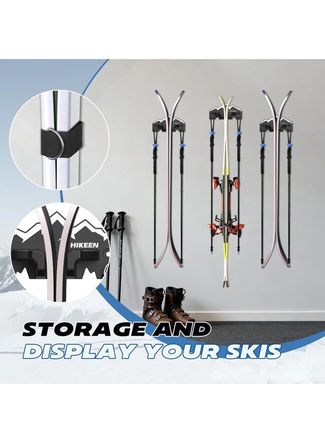 Hikeen Ski Wall Rack for Garage - Ski Wall Mount Storage Rack Fits Any Ski,Garage Organization & Space-Saving Winter Gear - Durable Ski Rack for Wall Display 2Pack - Image 4