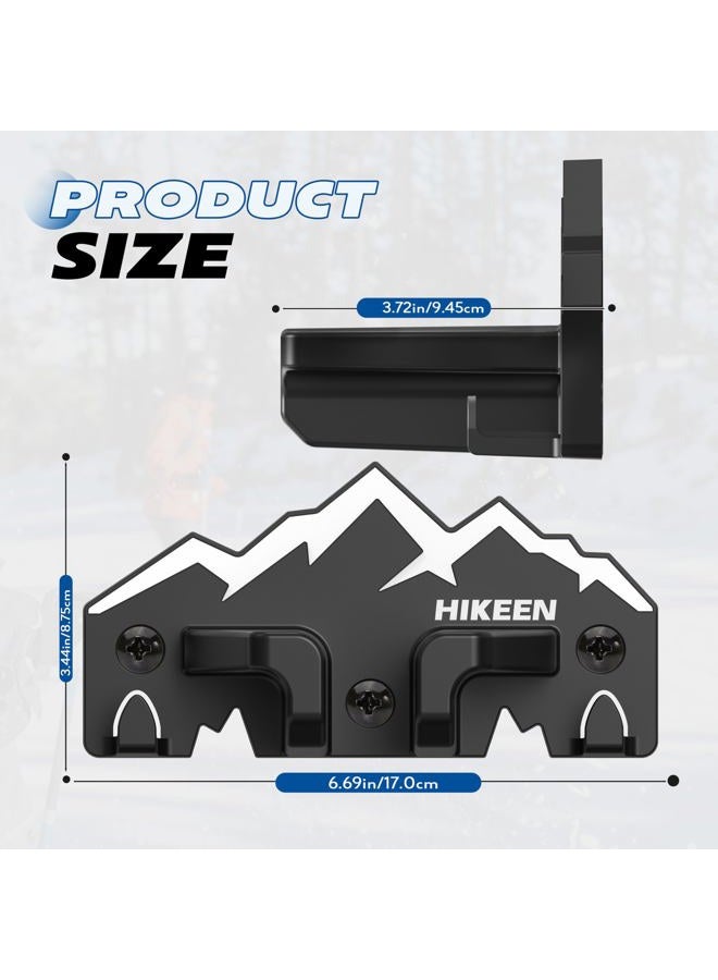 Hikeen Ski Wall Rack for Garage - Ski Wall Mount Storage Rack Fits Any Ski,Garage Organization & Space-Saving Winter Gear - Durable Ski Rack for Wall Display 2Pack - Image 2
