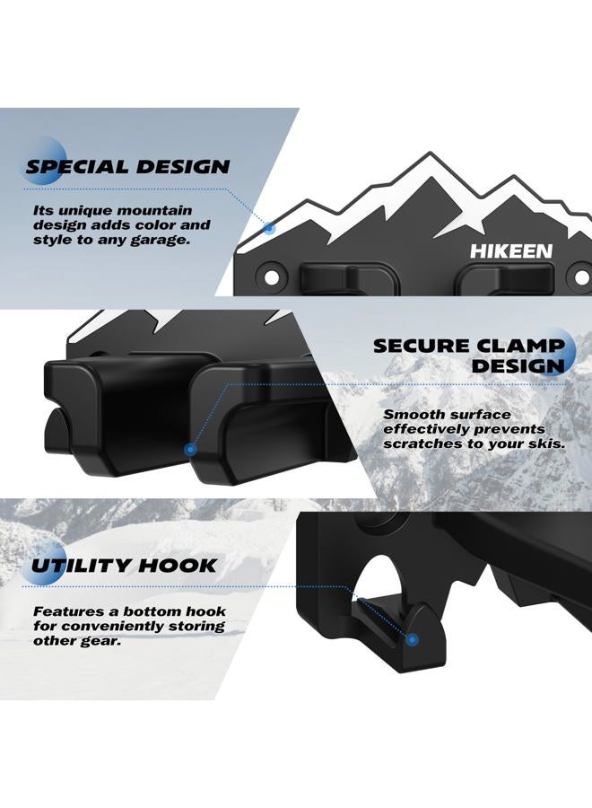 Hikeen Ski Wall Rack for Garage - Ski Wall Mount Storage Rack Fits Any Ski,Garage Organization & Space-Saving Winter Gear - Durable Ski Rack for Wall Display 2Pack - Image 3