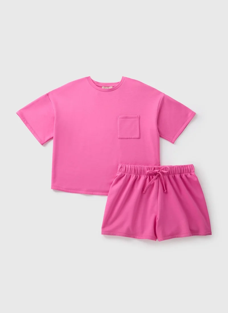 ماتلان Pink T-Shirt & Shorts Pyjama Set