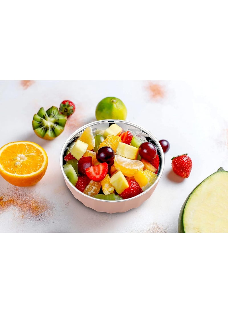 BLACKSTONE - Set of 2 Mixing Bowls with Lids – Outer Plastic, Inner Stainless Steel 1200ML - Image 1