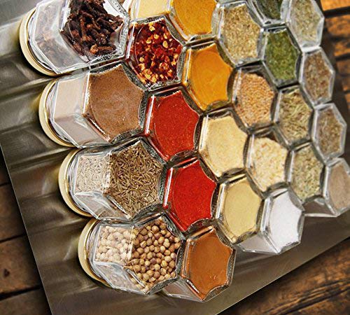 Cloudsell Hexagon Glass jar with Airtight Lid, for Spice, Honey, Dry Fruit, 200 ml, Set of 12 - Image 5