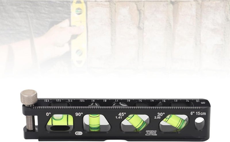 مسطرة مستوى فقاعات بتصميم نحيف مع 4 مغناطيسات ومقياس 6 بوصات للقياسات الدقيقة على الأسطح المعدنية، مثالية للسباكين والكهربائيين - Image 4