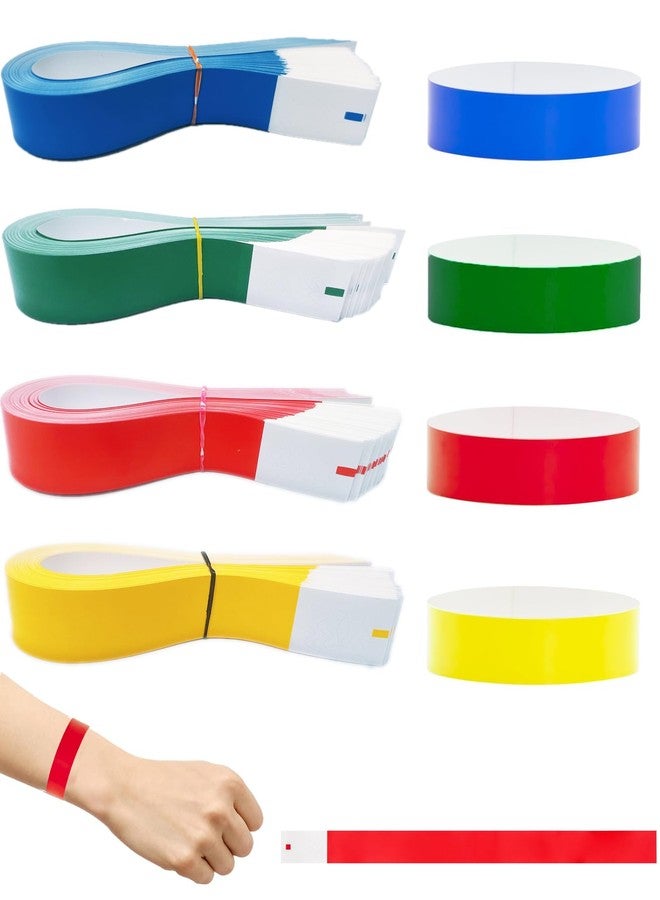 NUDFSY 400 Pcs Paper Hand Band, Wrist Band, Easy to Carry Hand Band for Boys Party Wristband Neon Bands (100pink +100blue + 100red +100green) - Image 1