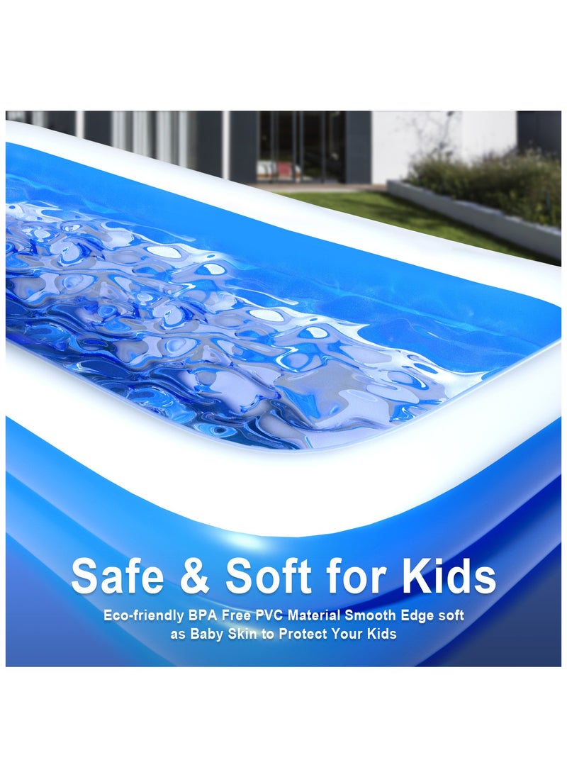Generic Inflatable Swimming Pool, Kiddie Pool, Large Size Blow Up Swimming Pool, Giant Rectangle Lounge Blow Up Pool for Indoor Outdoor Backyard Ground  - Image 4