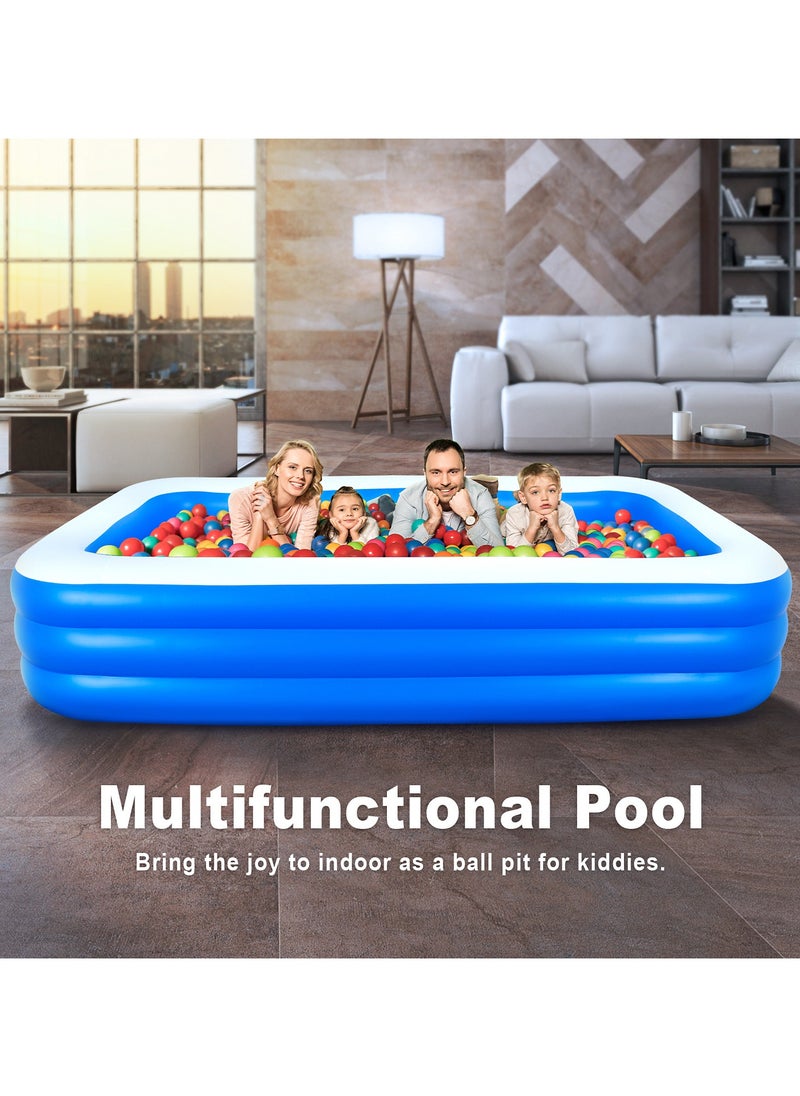 Generic Inflatable Swimming Pool, Kiddie Pool, Large Size Blow Up Swimming Pool, Giant Rectangle Lounge Blow Up Pool for Indoor Outdoor Backyard Ground  - Image 3