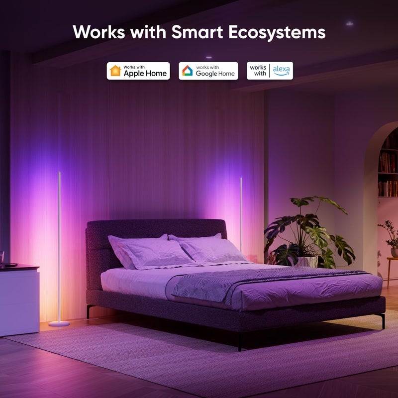 Nanoleaf Matter Smart Floor Lamp, LED Standing Lamps Work with Alexa, Music Sync Corner Lamp,16 Million Colors, 1700lm RGBTW Floor Lamp with Voice Control for Living Room, Ambient Lighting, White - Image 5