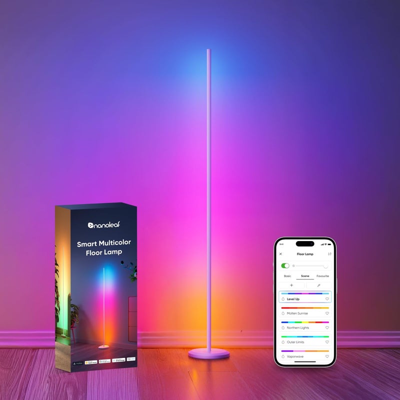 Nanoleaf Matter Smart Floor Lamp, LED Standing Lamps Work with Alexa, Music Sync Corner Lamp,16 Million Colors, 1700lm RGBTW Floor Lamp with Voice Control for Living Room, Ambient Lighting, White - Image 1