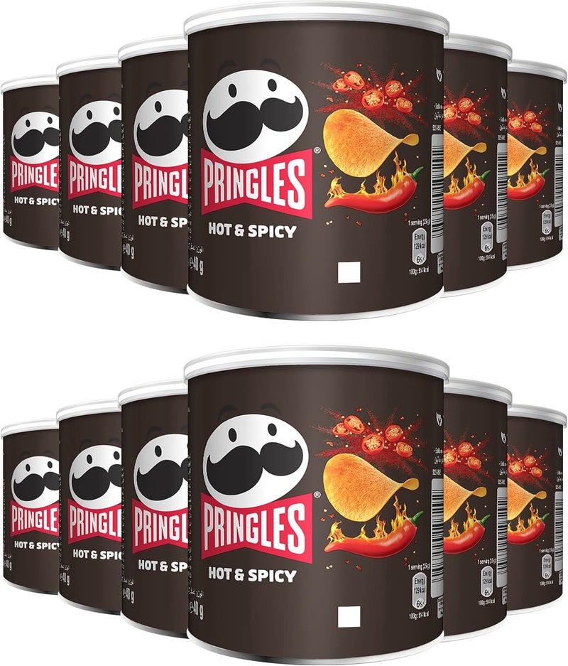 Pringles Hot & Spicy Flavour Potato Chips - Pack of 12 - Image 1