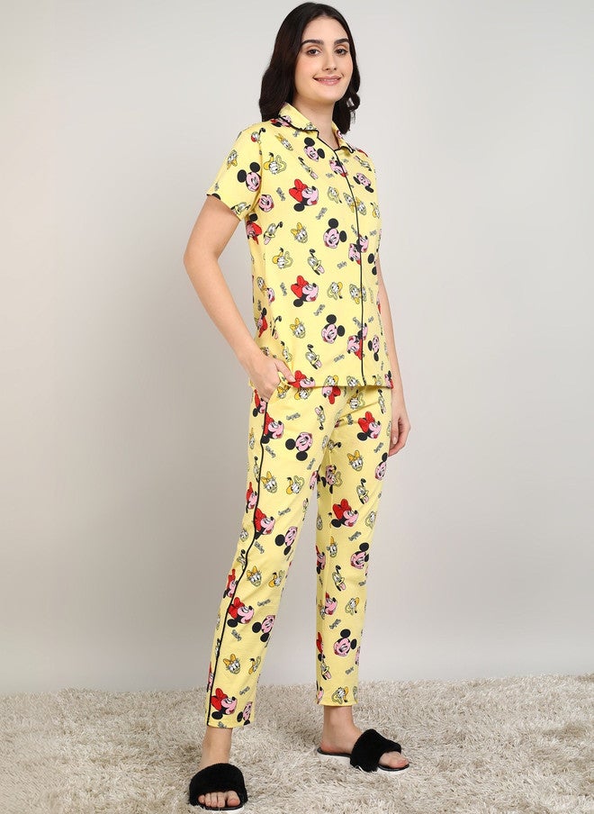 PREEN Women Printed Night Suit with Mickey Mouse Design - Image 2