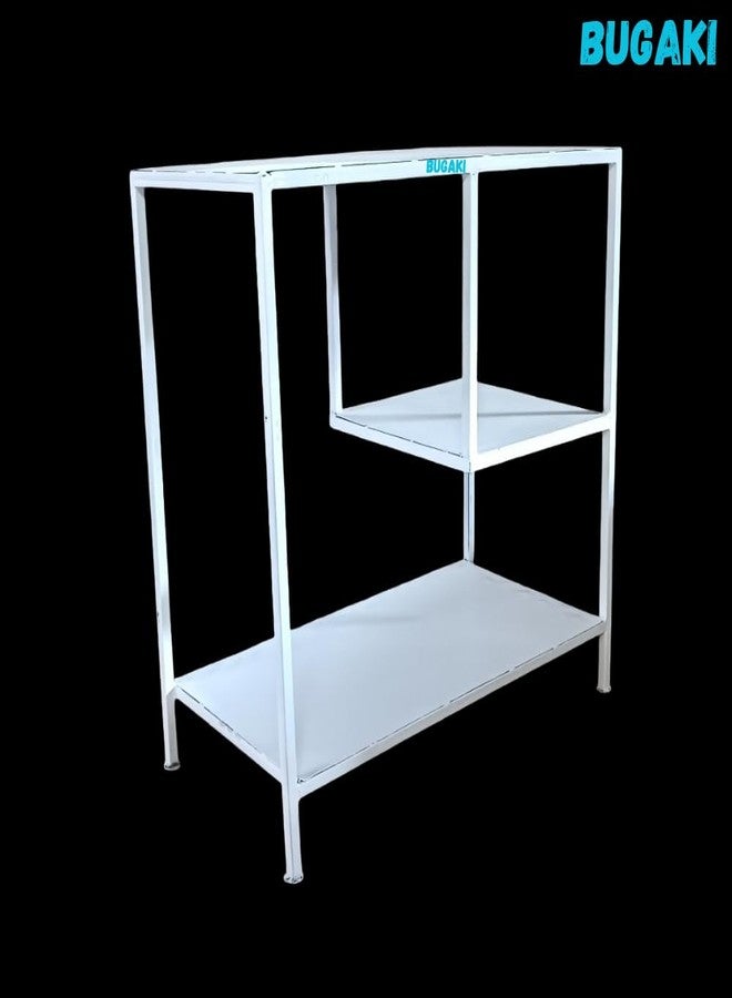 BUGAKI Aquarium Stand, White, 24x12x24 Inch, 3-Tier Storage Shelves - Image 3