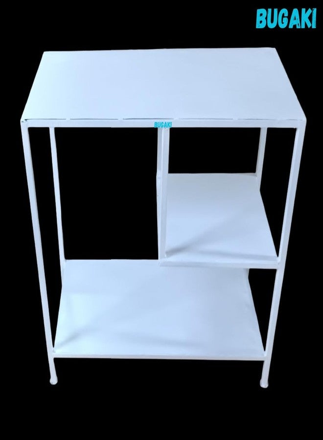 BUGAKI Aquarium Stand, White, 24x12x24 Inch, 3-Tier Storage Shelves - Image 4