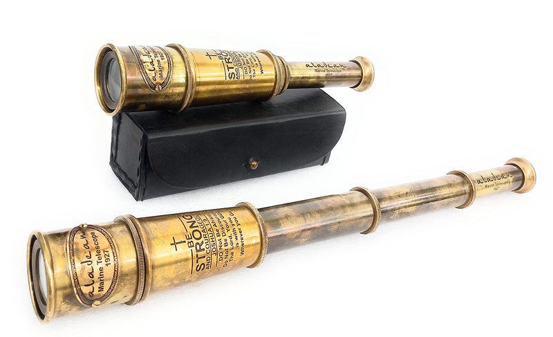 ALADEAN Vintage Spyglass Telescope 16" Inspirational Gifts for Boys - Be Strong & Courageous Engraved Uplifting Pirate Spyglass Gift - Image 4