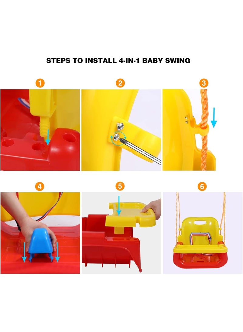 ضحكة  أرجوحة أطفالDehkah  4 في 1 بحزام أمان – مقعد هزاز للأطفال للاستخدام الداخلي والخارجي - Image 4