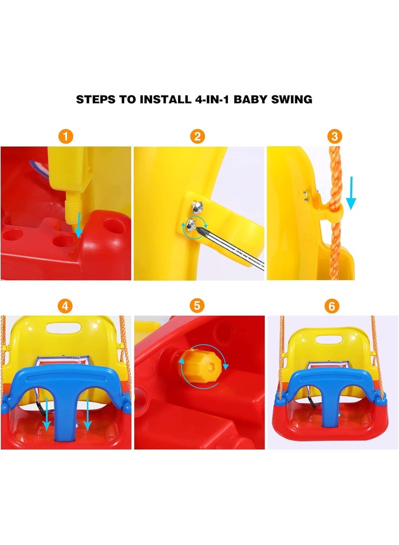 ضحكة  أرجوحة أطفالDehkah  4 في 1 بحزام أمان – مقعد هزاز للأطفال للاستخدام الداخلي والخارجي - Image 5