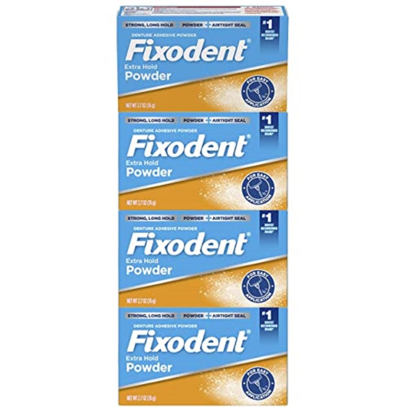 Fixodent Extra Hold Denture Adhesive Powder, 2.7 Ounce (Pack of 4) - Image 1