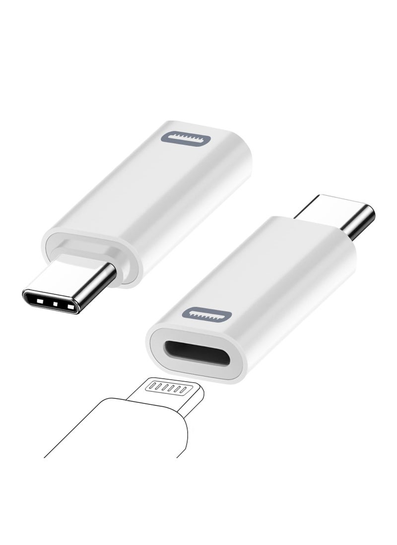 غنافوتو - 2 عبوة محول USB-C لكابل آيفون، محول شحن سريع من النوع C ذكر، متوافق مع سلسلة آيفون 16/15، آيباد إير/برو، وليس للقارئ المربع/سماعة الرأس/الميكروفون/قلم الرصاص (أبيض) - Image 1