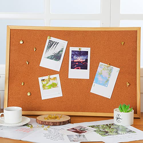 Eersida 40 Pieces Gold Push Pins Cute Push Pins Tropical Office Supplies 5 Designs Decorative Thumb Tacks Cactus Palm Leaf Thumb Tacks for Photos Wall, Maps, Bulletin Board, Cork Boards - Image 5