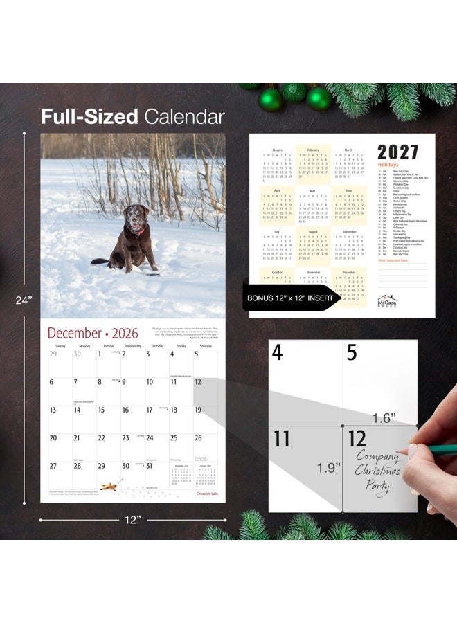 MICASA PRESS MICASA Chocolate Labs 2026 Wall Calendar 12 Month | 12" x 24" Open | Thick & Sturdy Paper | Giftable | Calendar 2026 - Image 5
