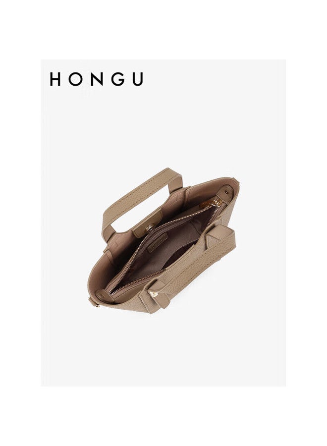 Hongu Honggu Leather Handbag For Women, Shoulder And Handheld Bag, Commuter Basket Bag, Crossbody Bucket Bag, Qixi Gift For Girlfriend - Image 2