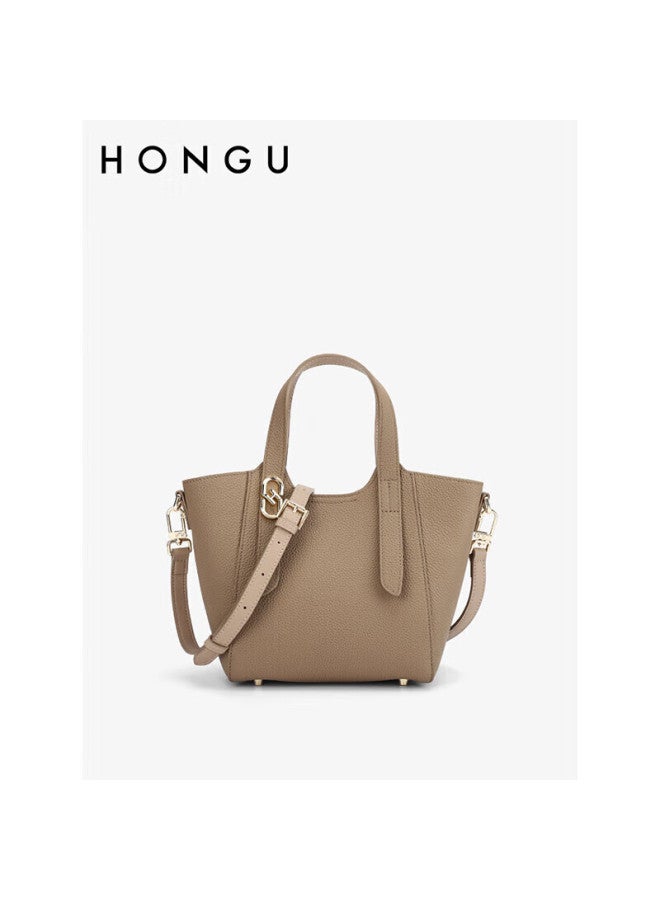 Hongu Honggu Leather Handbag For Women, Shoulder And Handheld Bag, Commuter Basket Bag, Crossbody Bucket Bag, Qixi Gift For Girlfriend - Image 3