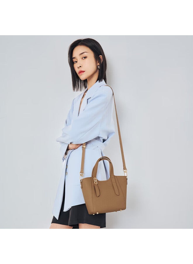 Hongu Honggu Leather Handbag For Women, Shoulder And Handheld Bag, Commuter Basket Bag, Crossbody Bucket Bag, Qixi Gift For Girlfriend - Image 5