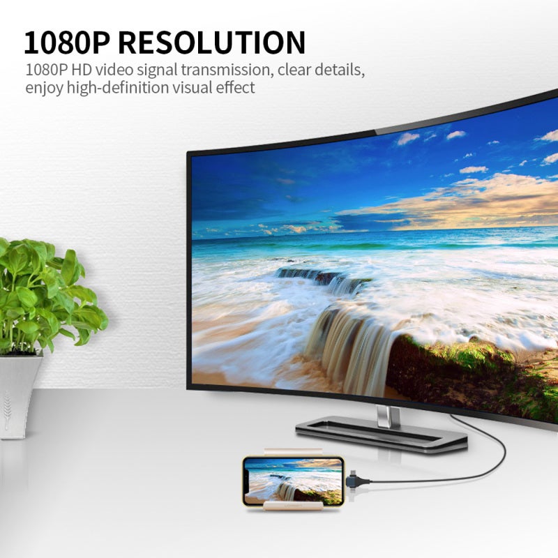 HD Video Cable: 1080P HD Video Transmission, Durable Aluminum Alloy Shell, Universal Type-C & Micro USB Ports - Crystal-Clear Viewing, Long-Lasting Performance for Mobile Projector, Game Visual, Offic - Image 3