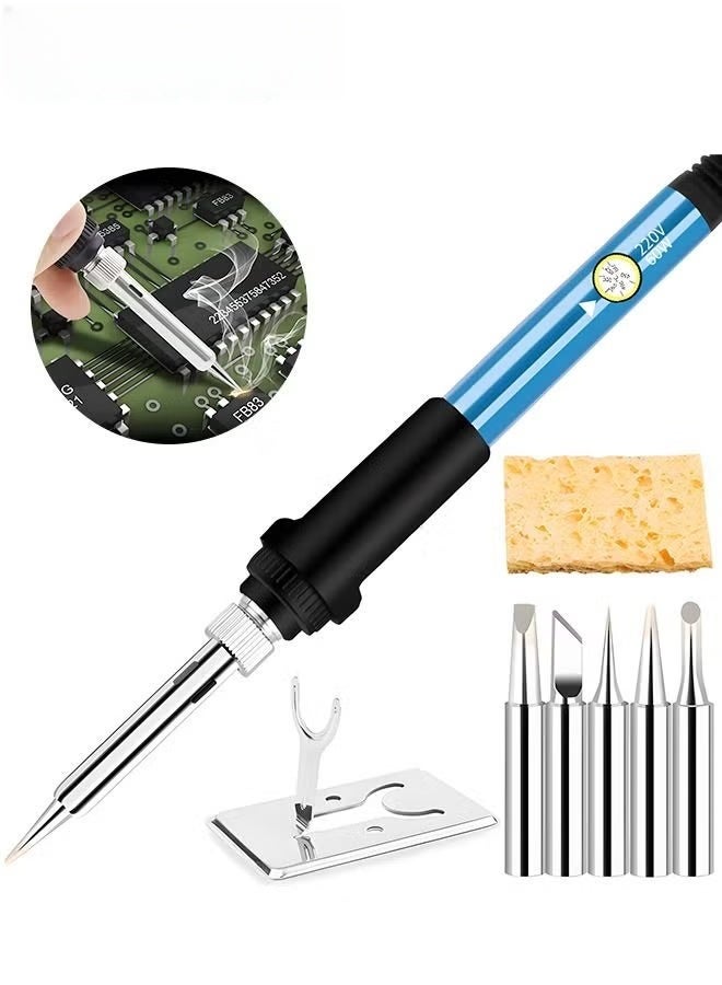 EETU Electric Soldering Iron Kit,8Pcs 60W Adjustable Temperature Electronics Welding Tools,5 Soldering Tips For Metal Jewelry Electric Repairing DIY - Image 1