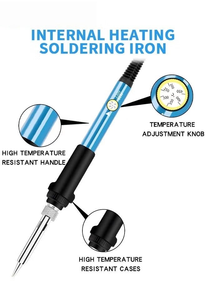 EETU Electric Soldering Iron Kit,8Pcs 60W Adjustable Temperature Electronics Welding Tools,5 Soldering Tips For Metal Jewelry Electric Repairing DIY - Image 2