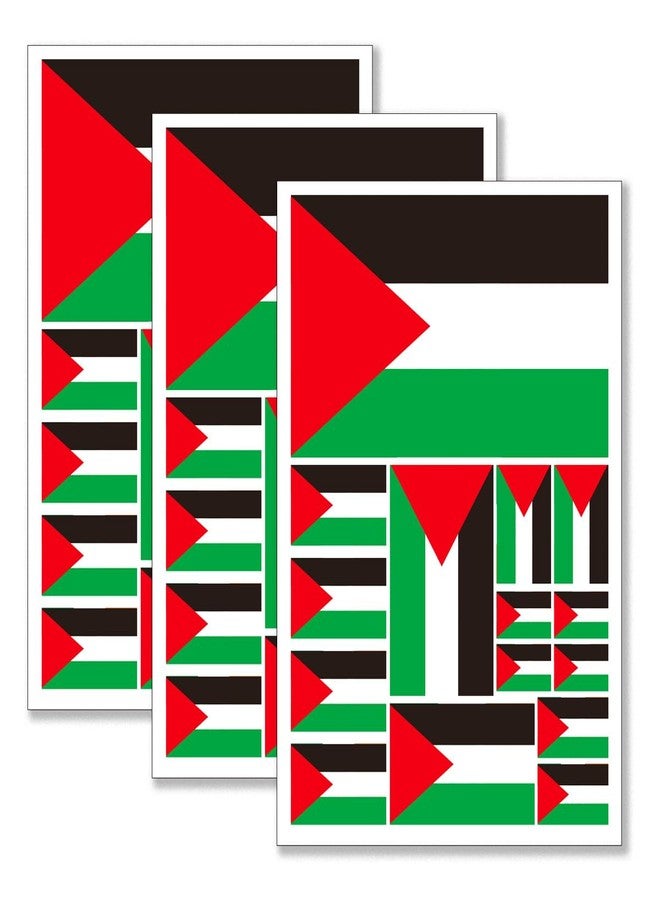 QQSD Palestine Flag Sticker Palestinian Decal in Multiple Sizes,3 Pack, 11.7 x 8.3 Inches - Image 1