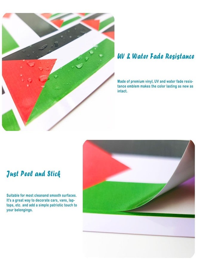 QQSD Palestine Flag Sticker Palestinian Decal in Multiple Sizes,3 Pack, 11.7 x 8.3 Inches - Image 4