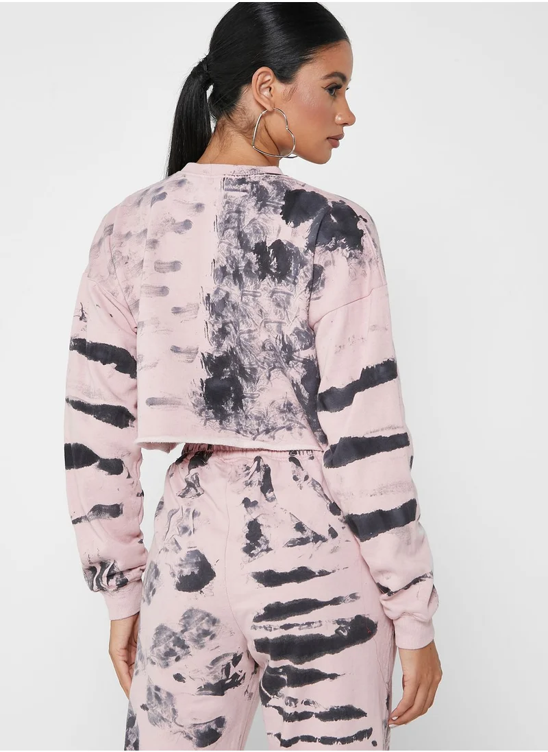 Missguided Tie Dye Cropped Sweater