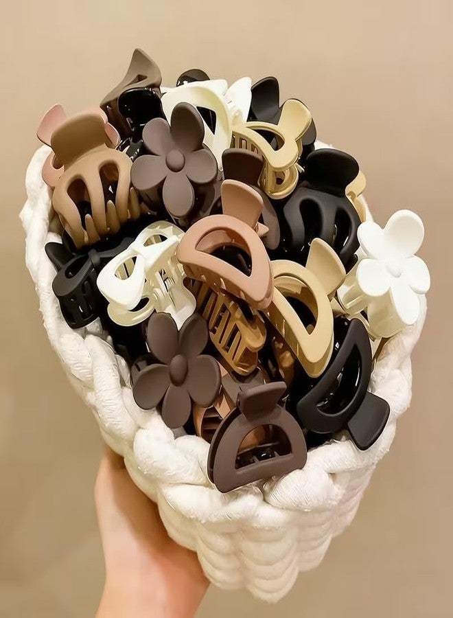 Chictresses Mini Hair Clips Set of 8 for Girls, Teens & Women | Korean Style Cute Claw Clips | Lightweight Non-Slip Hair Accessories for Daily Use (Brown) - Image 1